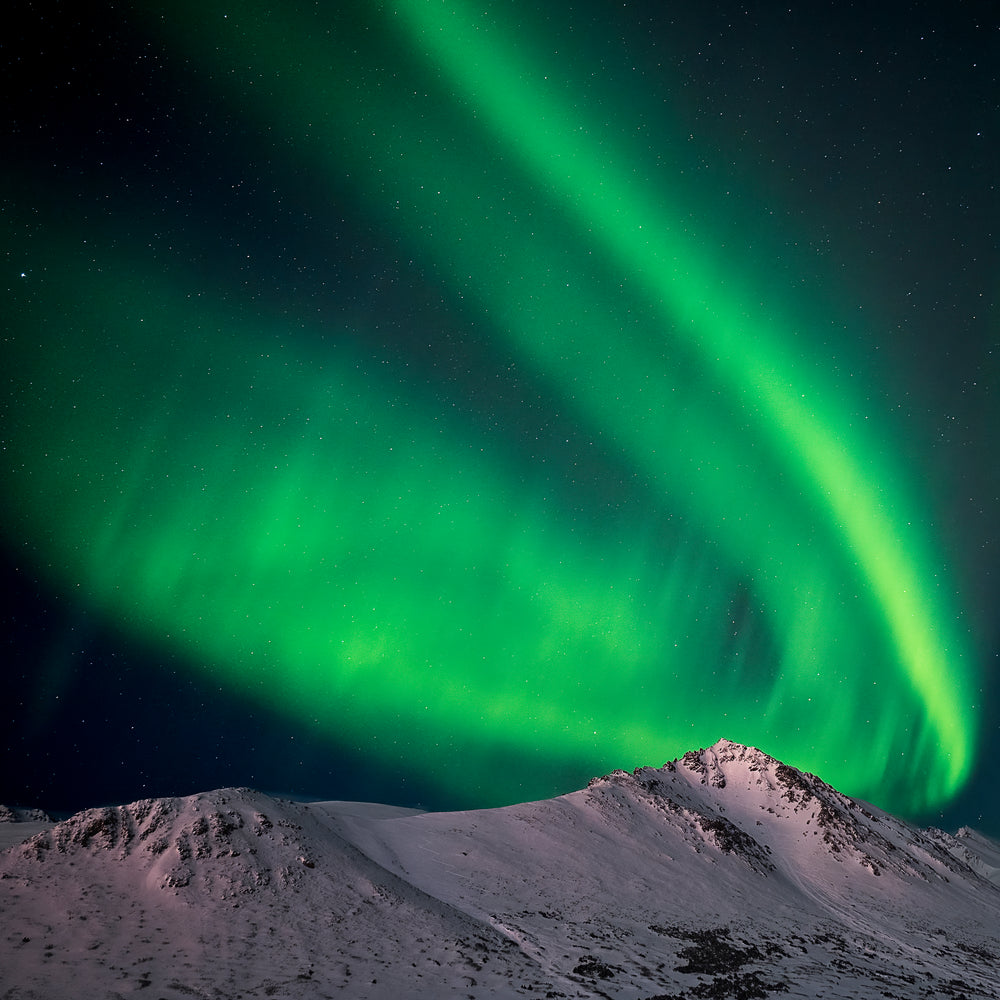 The Aurora Borealis circle false peak in Anchorage Alaska