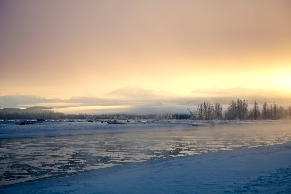 Ice Fog creates for amazing sunrise light in the Matanuska Valley